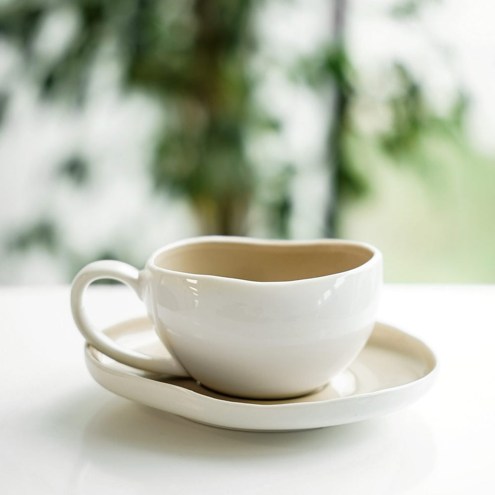 Wave Cream kaffeservice (12 dele) - Løven Home