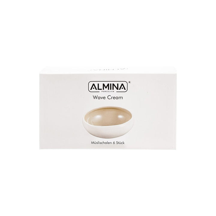 Wave Cream müsliskåle i porcelæn 6 stk. - 12 x 4,5 cm - Løven Home