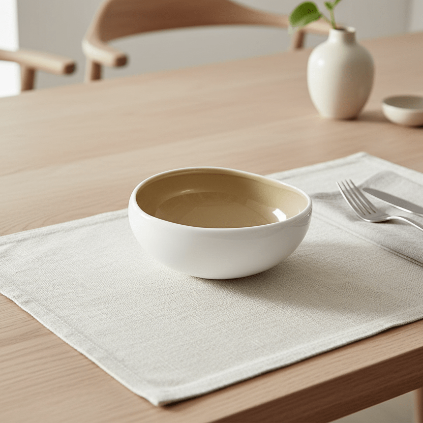 Wave Cream müsliskåle i porcelæn 6 stk. - 12 x 4,5 cm - Løven Home