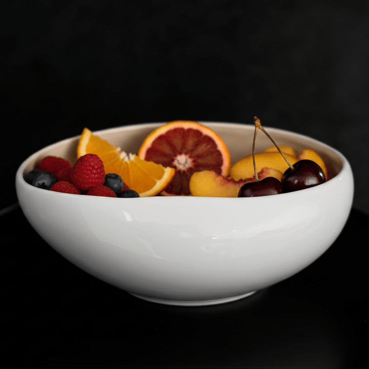 Wave Cream serveringsskål i porcelæn (23 x 8 cm) - Løven Home
