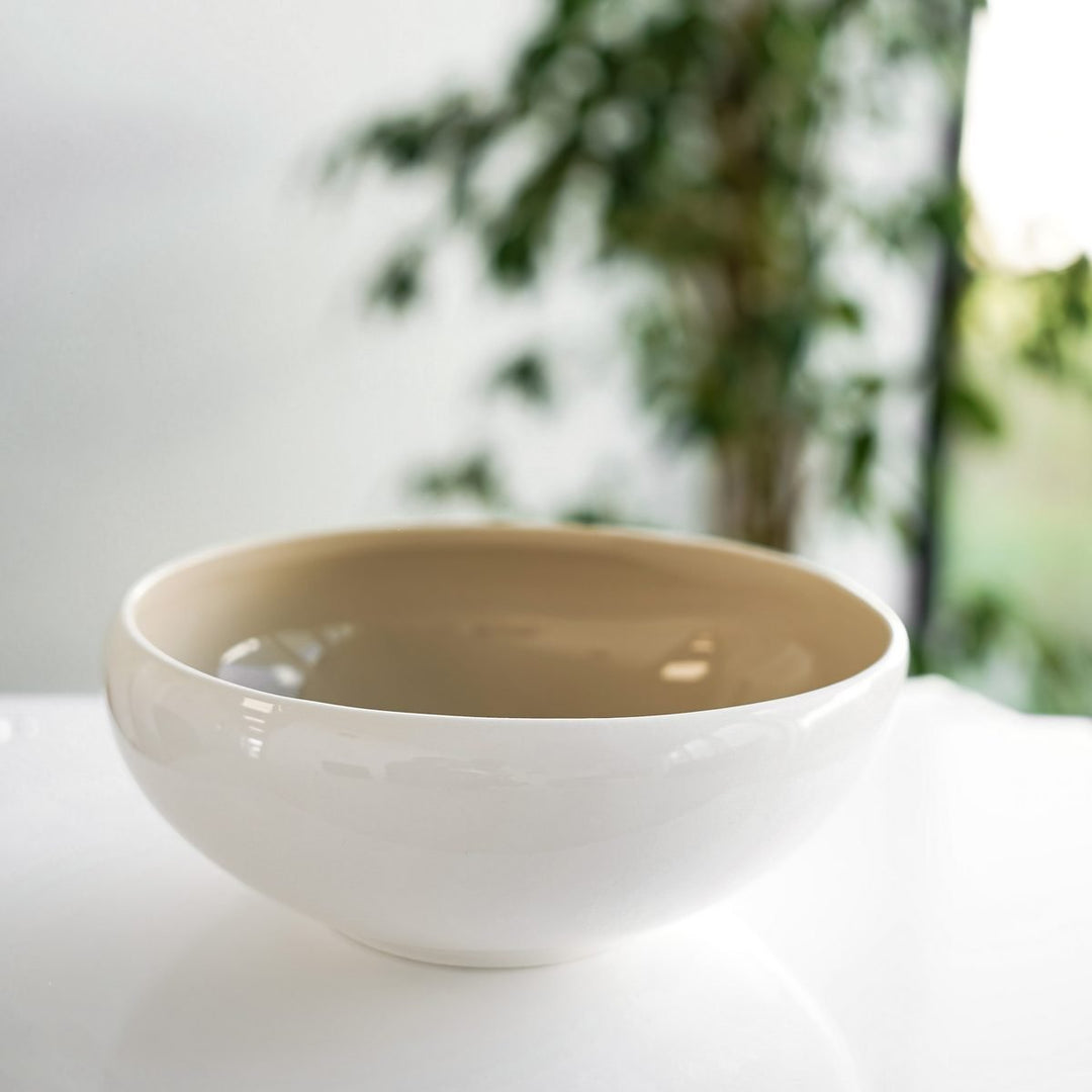 Wave Cream serveringsskål i porcelæn (23 x 8 cm) - Løven Home