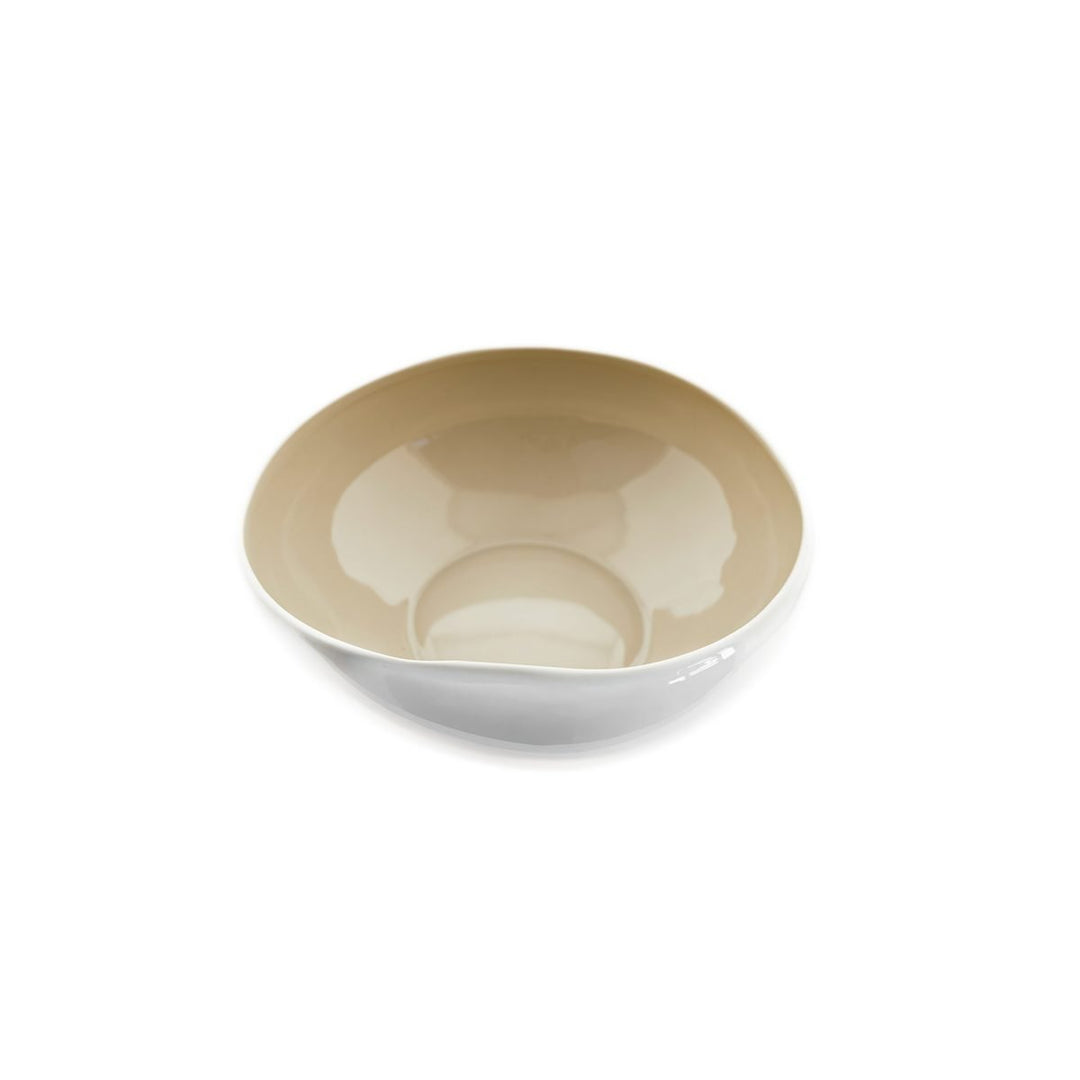Wave Cream serveringsskål i porcelæn (23 x 8 cm) - Løven Home