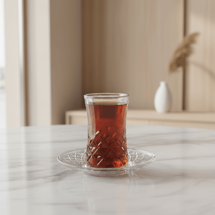 Weissberg - Diamantskåret teglassæt - 150 ml | Krystalglas | Klar | 12 dele | 6 pers. | W2986 - Løven Home