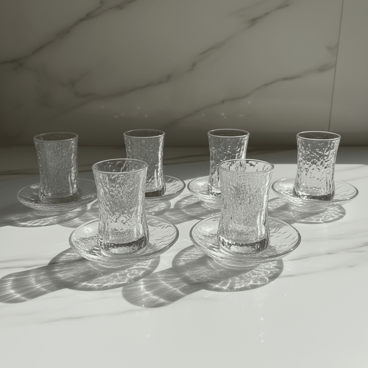 Weissberg - Hamret teglassæt - 150 ml | Krystalglas | Klar | 12 dele | 6 pers. | W2969 - Løven Home