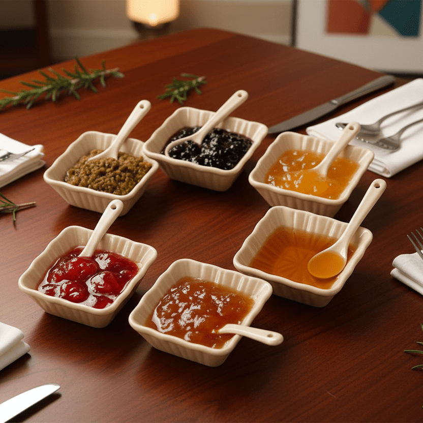Weissberg Home 6 stk. Tapas Skåle med Skeer Porcelæn Hvid - Løven Home