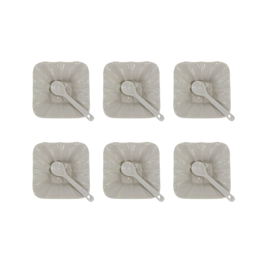 Weissberg Home 6 stk. Tapas Skåle med Skeer Porcelæn Hvid - Løven Home