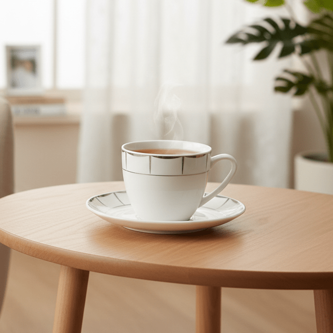 Weissberg Home Kaffekoppesæt 12 dele | Hvid/Sølv - Løven Home