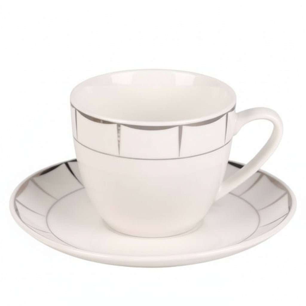 Weissberg Home Kaffekoppesæt 12 dele | Hvid/Sølv - Løven Home