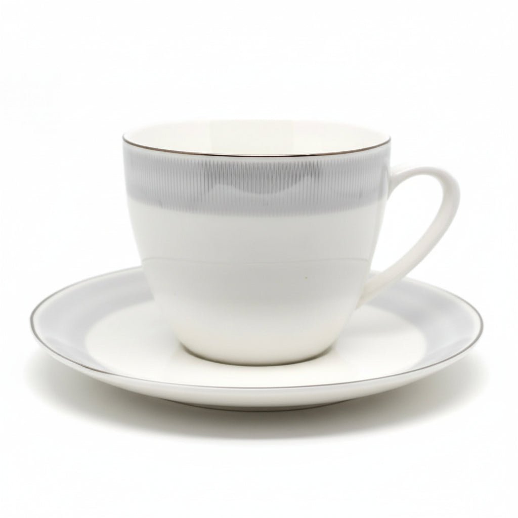 Weissberg Home Kaffekoppesæt 12 dele | Hvid/Sølv/Blå - Stribet - Løven Home