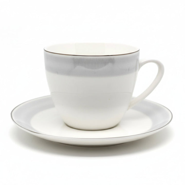 Weissberg Home Kaffekoppesæt 12 dele | Hvid/Sølv/Blå - Stribet - Løven Home