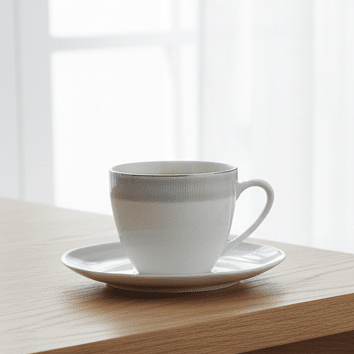 Weissberg Home Kaffekoppesæt 12 dele | Hvid/Sølv/Blå - Stribet - Løven Home
