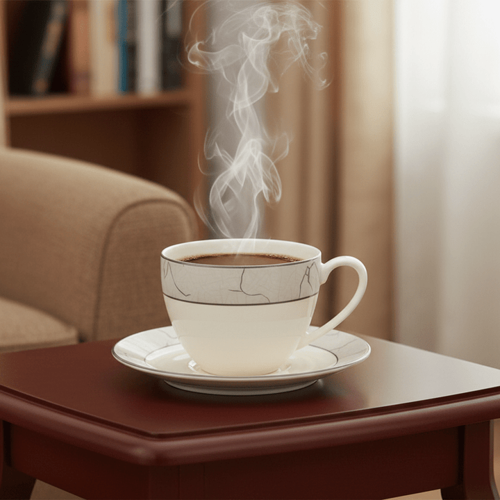 Weissberg Home Kaffekoppesæt 12 dele | Hvid/Sølv/Grå - Løven Home