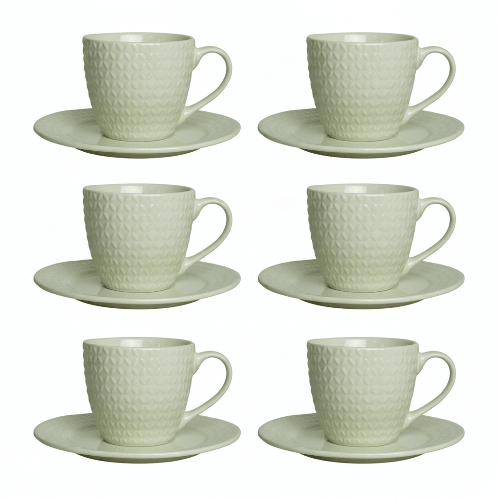 Weissberg Home Porcelæn Kaffekoppesæt 12 dele | Mønstret - Løven Home