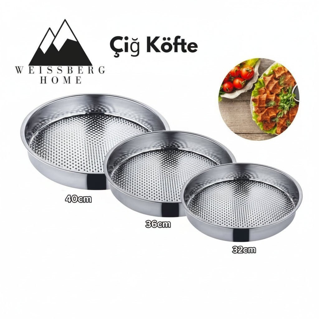 Weissberg Home – Rustfri Stål Bakke til Çiğ Köfte (Tyrkisk ret) - Løven Home