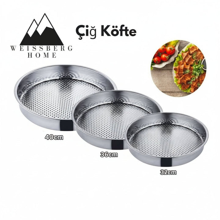 Weissberg Home – Rustfri Stål Bakke til Çiğ Köfte (Tyrkisk ret) - Løven Home