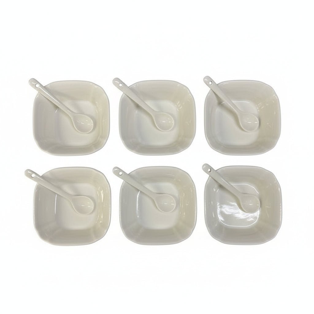 Weissberg Home Tapassæt 12 dele - Porcelæn - Hvid - Løven Home