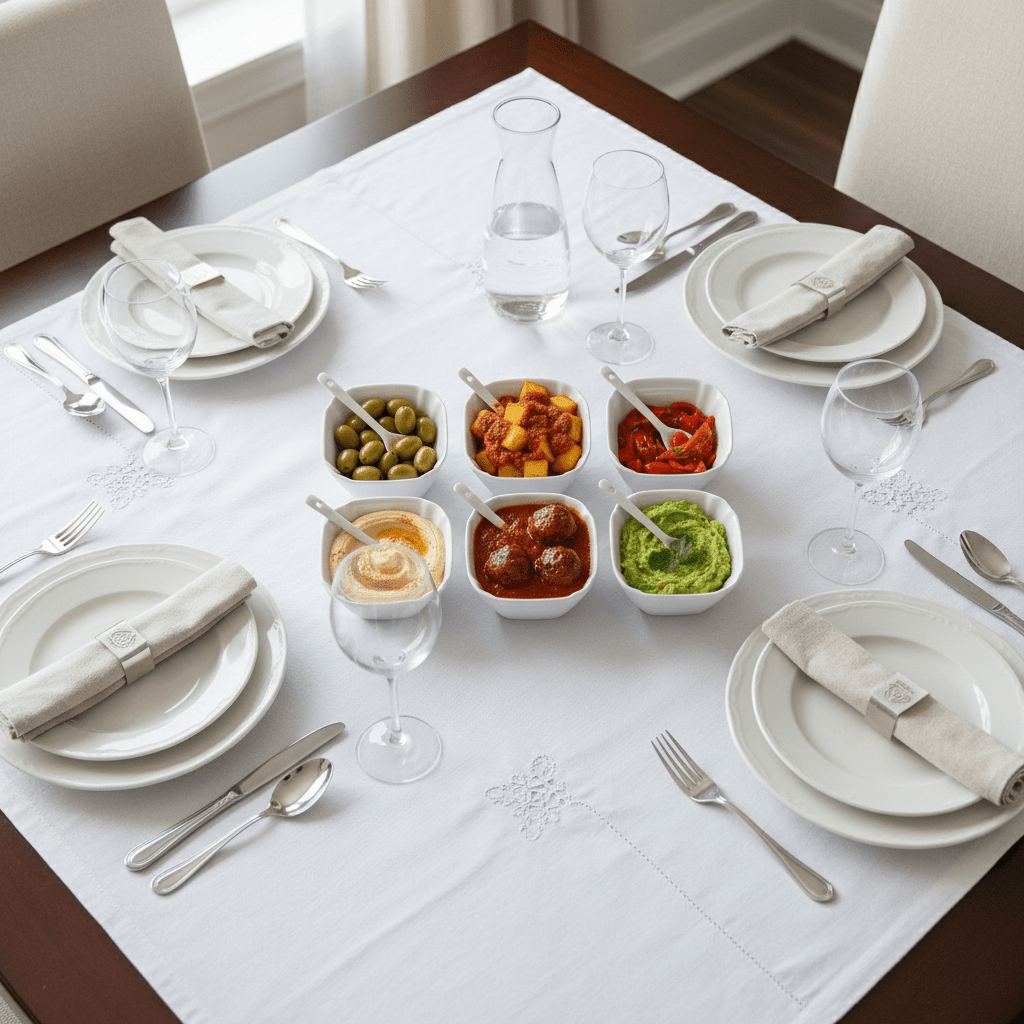 Weissberg Home Tapassæt 12 dele - Porcelæn - Hvid - Løven Home