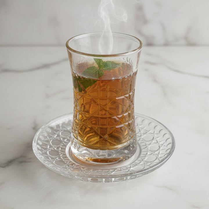 Weissberg - Mønstret teglassæt - 150 ml | Krystalglas | Klar | 12 dele | 6 pers. | W2982 - Løven Home