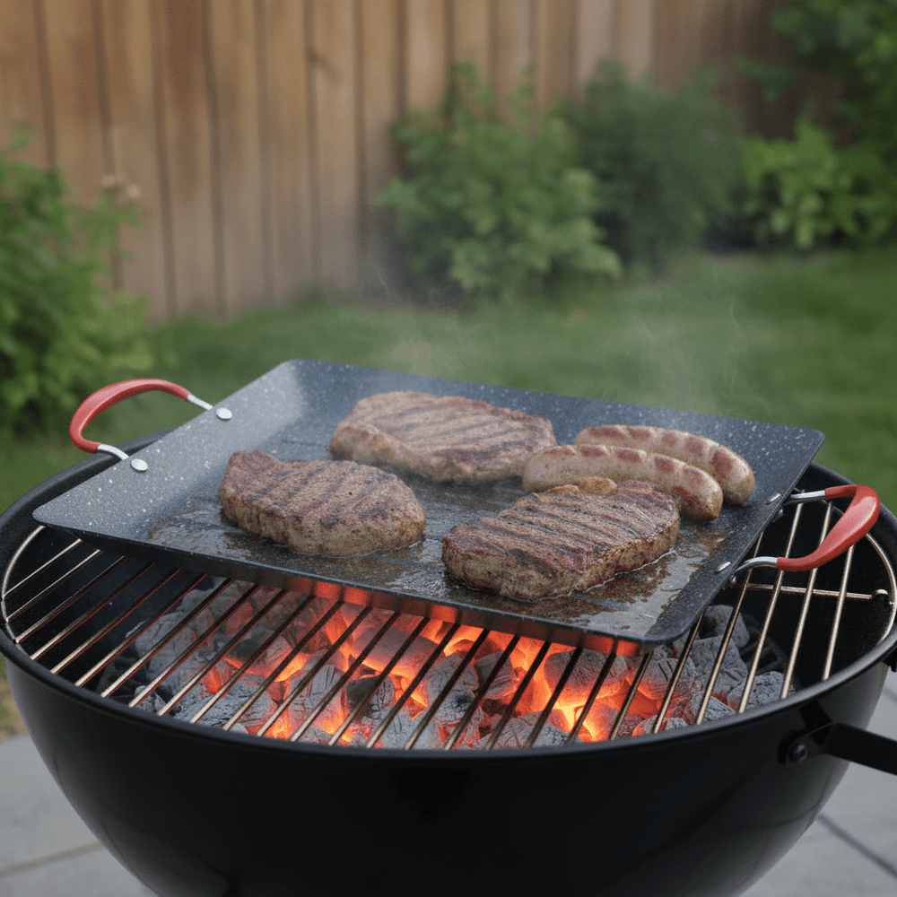 YouLikeIt - Non stick grillpande - 42 x 27 cm | Granitbelægning | Sort/rød - Løven Home