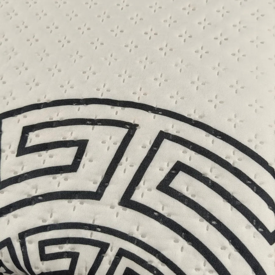 Zellerfeld Sengetæppe Sæt 3 Dele | 220x240 cm | Marineblå/Sort/Hvid - Løven Home