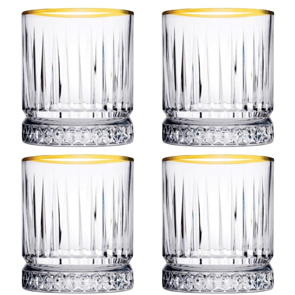 Drikkeglassæt m/Guldkant 4 stk. 355 ml. - Pasabahce Golden Touch Elysia - Løven Home