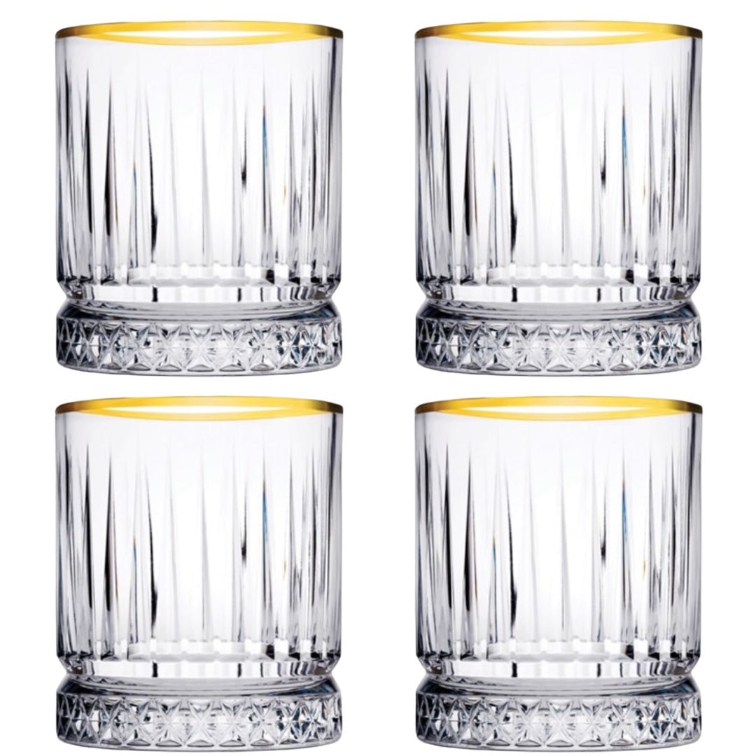 Drikkeglassæt m/Guldkant 4 stk. 355 ml. - Pasabahce Golden Touch Elysia - Løven Home