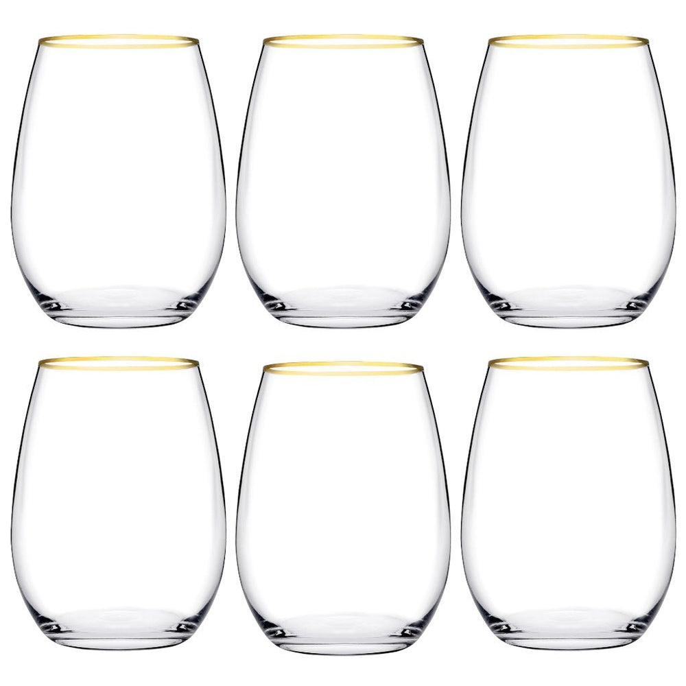 Golden Amber Drikkeglassæt m/Guldkant 6 stk. 350 ml. fra Pasabahce - Løven Home