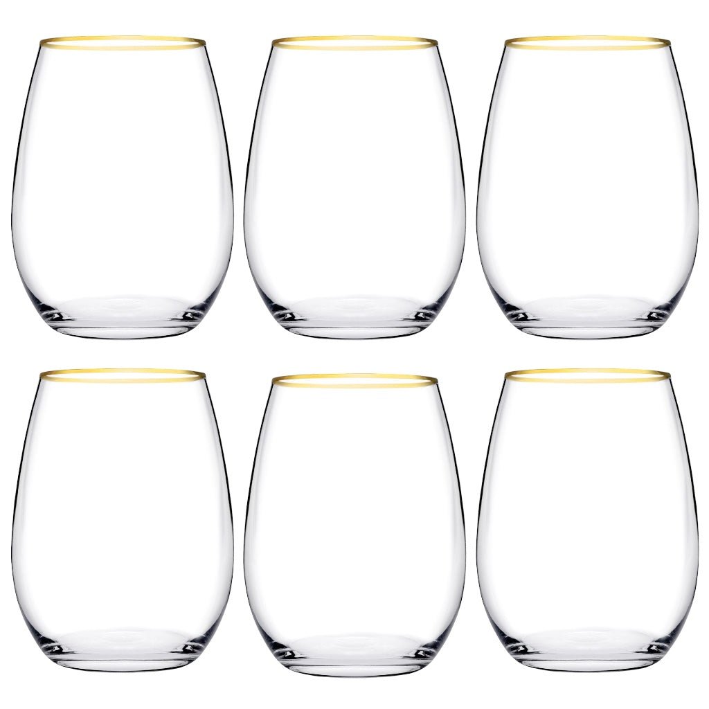 Golden Amber Drikkeglassæt m/Guldkant 6 stk. 350 ml. fra Pasabahce - Løven Home