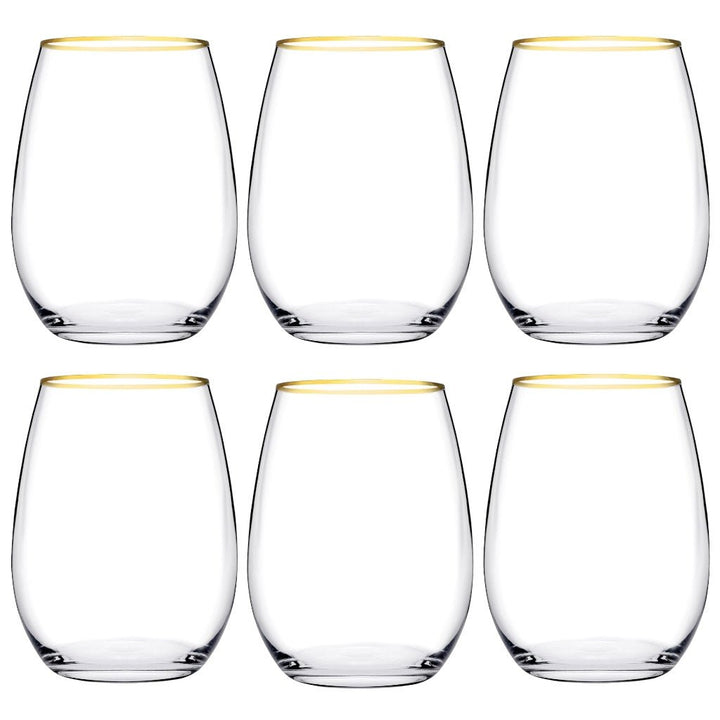 Golden Amber Drikkeglassæt m/Guldkant 6 stk. 350 ml. fra Pasabahce - Løven Home