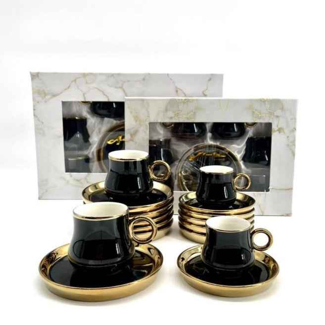 Tyrkisk/Arabisk Kaffekopper Med Guldkant 6 stk. fra Almina - Løven Home