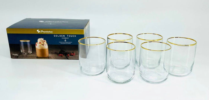 Drikkeglas 6 stk. - Pasabahce Golden Touch Iconic - Løven Home