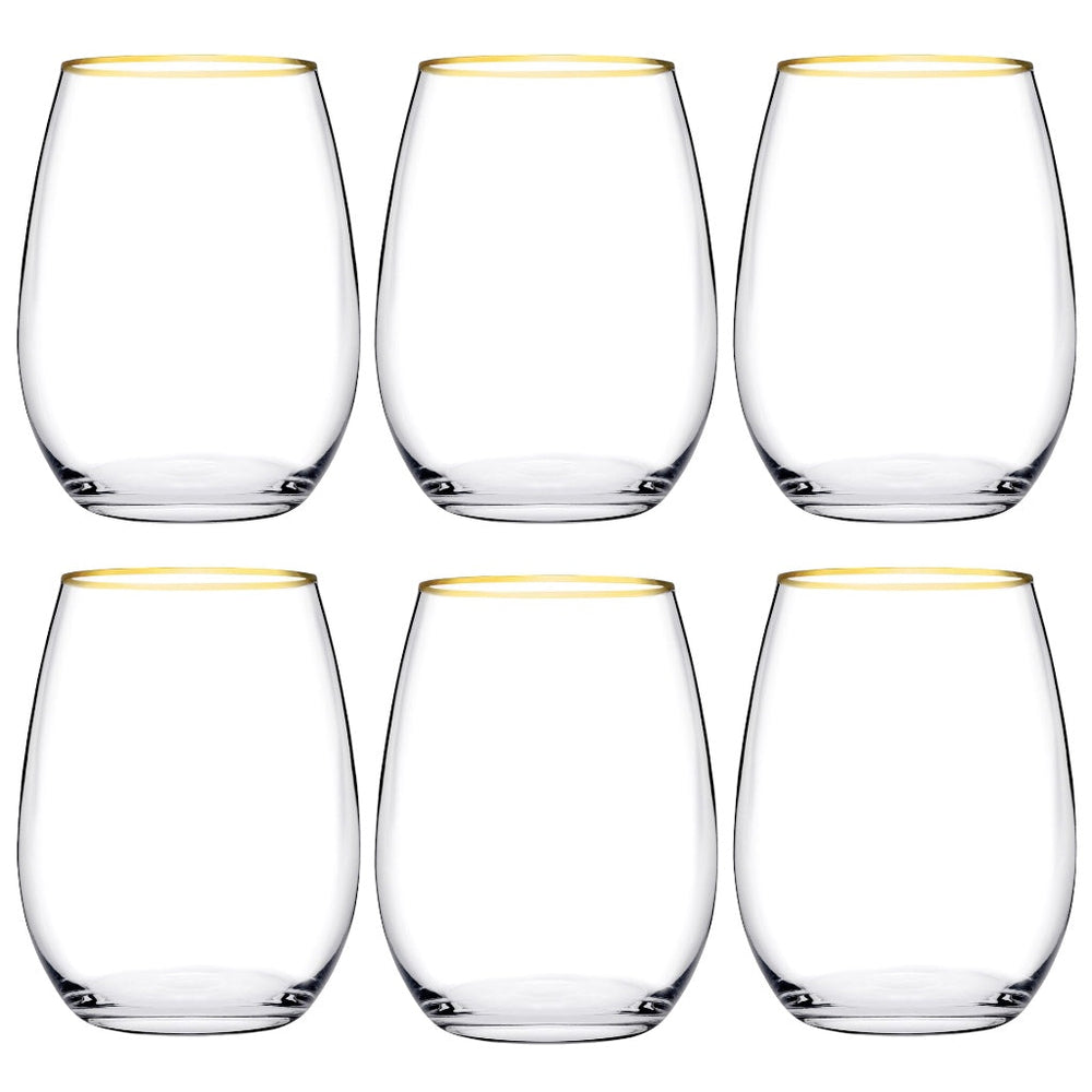 Glas sæt med 6 glas - Amber Sæt fra Pasabahce Golden Touch - - Løven Home