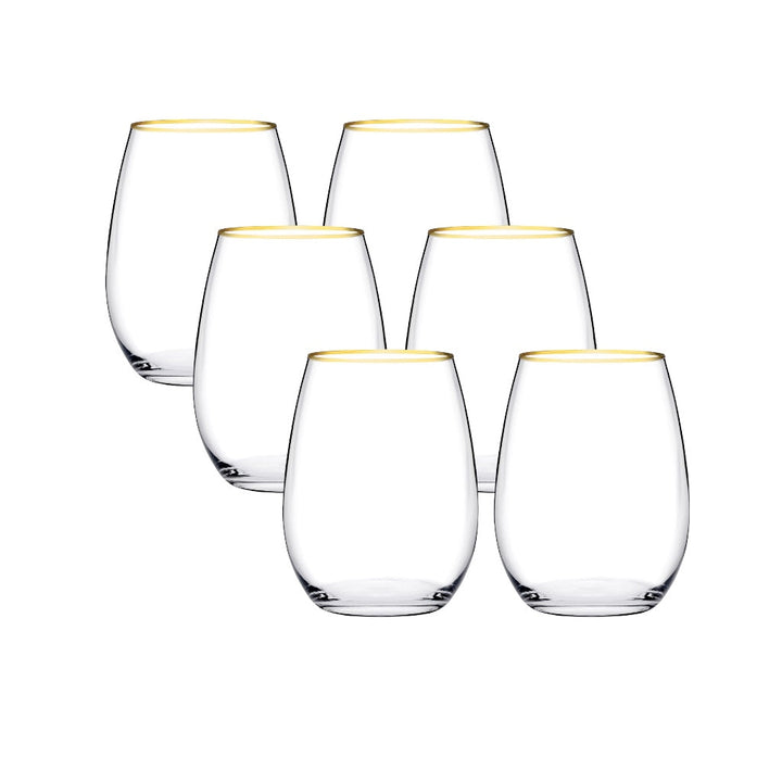 Glas sæt med 6 glas - Amber Sæt fra Pasabahce Golden Touch - - Løven Home