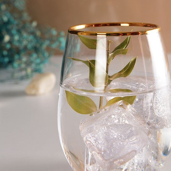 Glas sæt med 6 glas - Amber Sæt fra Pasabahce Golden Touch - - Løven Home