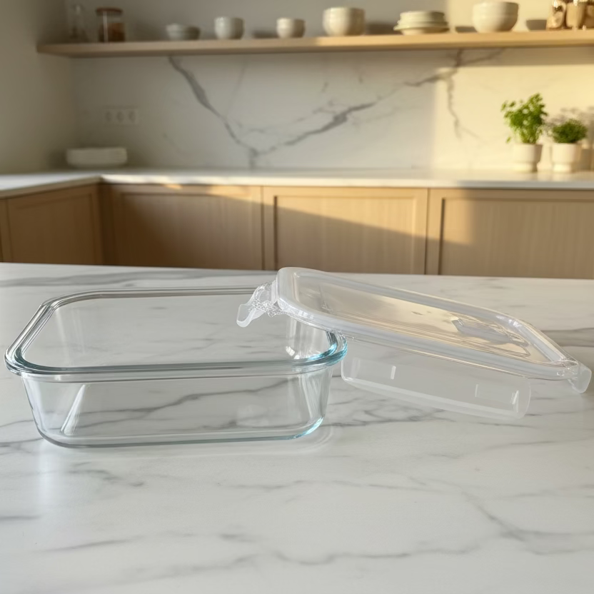 Weissberg Glas Madopbevaringsboks m/låg | Rektangulær | 620 ml