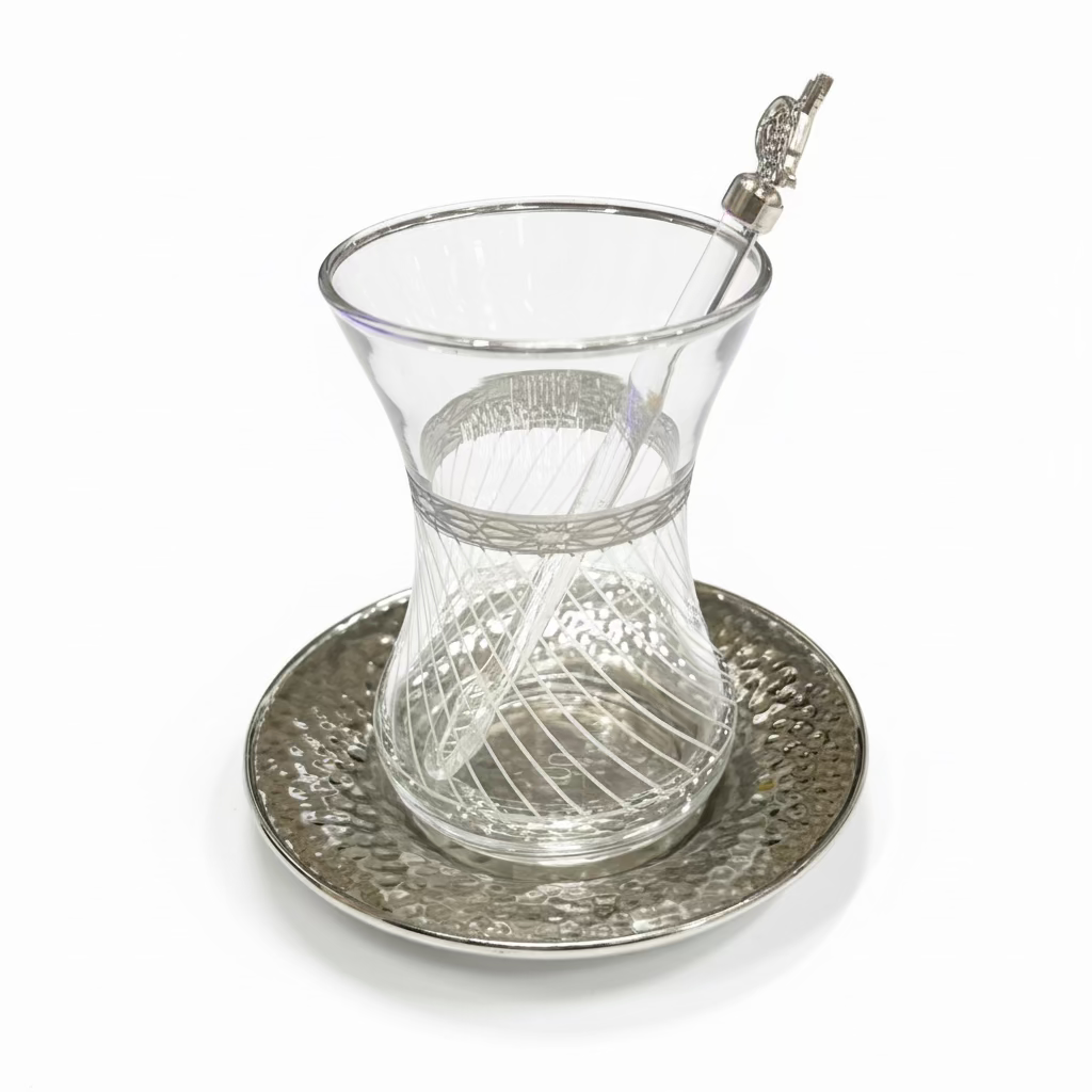 Dalgic 718/4 Tesæt i Sølv | 18 dele | Glas/Metal