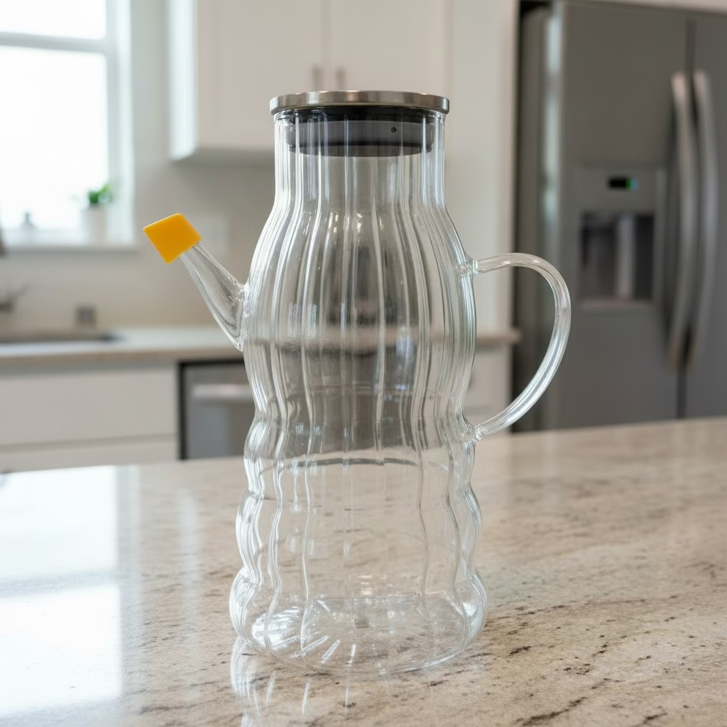 Almina Glas Olie- eller Eddikekande m/Aluminiumlåg 600 ml