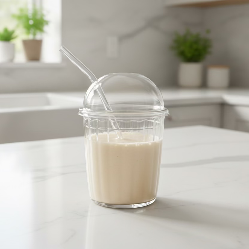 Almina Vivien Drikkeglas m/Sugerør og Låg - 500 ml.